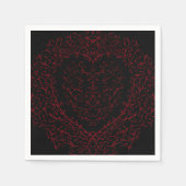 Rot und Schwarzes Herz Gothic HochzeitsNapkins Serviette (Vorderseite)