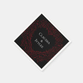Rot und Schwarzes Herz Gothic HochzeitsNapkins Serviette (Ecke)