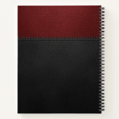Rot und schwarzes Leder wirken benutzerdefiniert Notizblock (Rückseite)