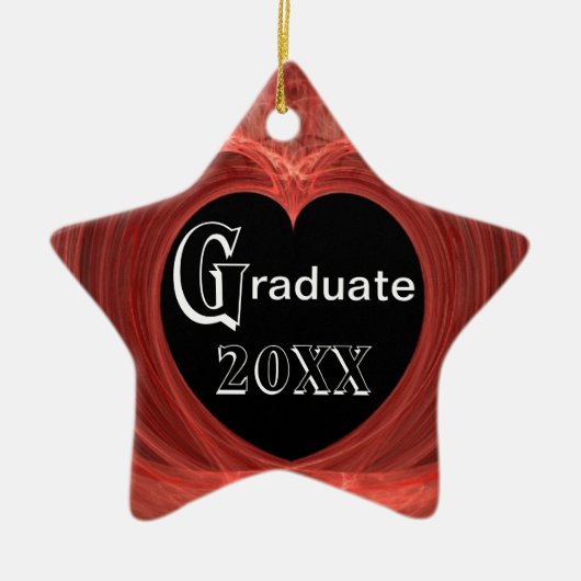 Rot und Schwarzes wanden sich Herz Keramikornament (Vorne)