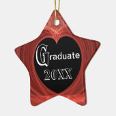 Rot und Schwarzes wanden sich Herz Keramikornament (Links)