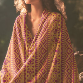 Rot und Senf Aztec Muster Strandtuch