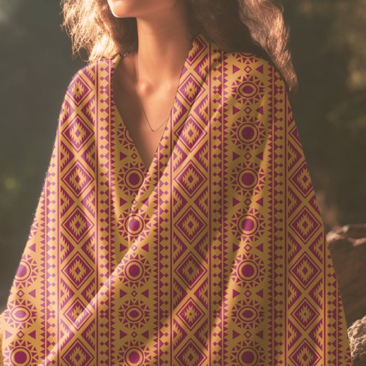 Rot und Senf Aztec Muster Strandtuch