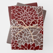 Rot und Silber dahlis Geschenkpapier Set (Beispiel)