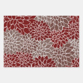 Rot und Silber dahlis Geschenkpapier Set (Vorderseite)