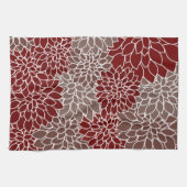 Rot und Silber dahlis Geschirrtuch (Horizontal)