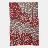 Rot und Silber dahlis Geschirrtuch (Vertikal)