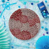 Rot und Silber dahlis Pappteller (Party)