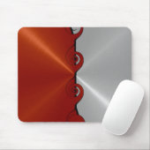 Rot und silber Edelstahl Metallwirbel Mousepad (Mit Mouse)