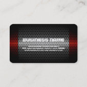 Rot und Silber Edelstahlhalle Visitenkarte (Rückseite)