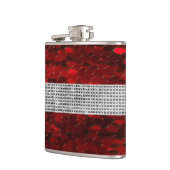Rot und Silber Elegant Purse Vinyl Wrapped Flask Flachmann (Links)