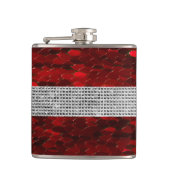 Rot und Silber Elegant Purse Vinyl Wrapped Flask Flachmann (Vorderseite)