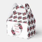 Rot und Silber Elegante Blume 16 . Geburtstag Geschenkschachtel (Rückseite)