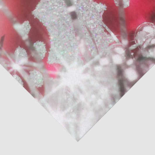 Rot und Silber frohe Weihnachten Seidenpapier (Detail)