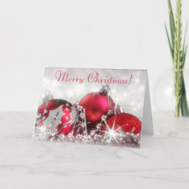 Rot und Silber Frohe Weihnachtskarte Feiertagskarte