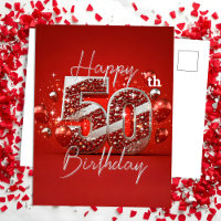Rot und Silber glänzen 50. Geburtstag