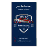 Rot- und Silber-Logo für Kraftfahrzeuge Magnetische Visitenkarte (Vorderseite Vertikal)