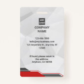 Rot und Silber Moderne ID mit Foto & Strichcode Ausweis (Rückseite)