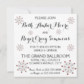 Rot und Silber Snowflake Einladung Hochzeit (Rückseite)