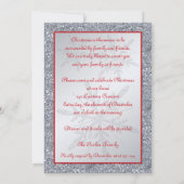 Rot und Silber Snowflake Feiertag Einladung (Rückseite)