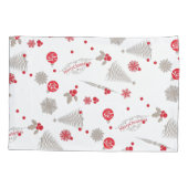 Rot und Silber Weihnachten Single Pillowcase Kissenbezug (Rückseite)
