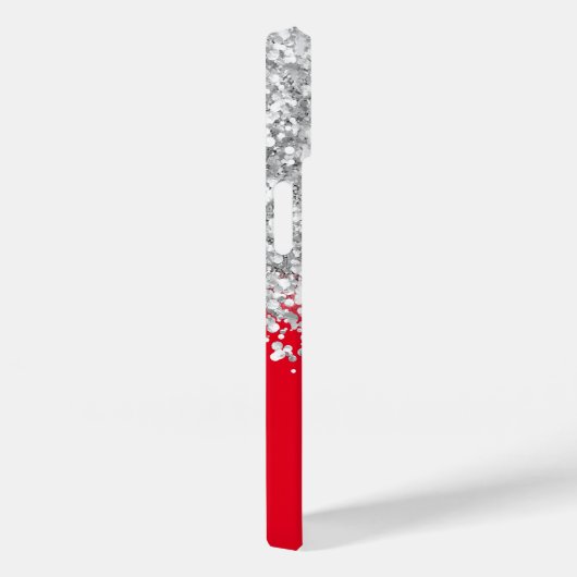 Rot und Silberner Glitzer Case-Mate iPhone Hülle (Rückseite / Rechts)