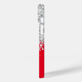 Rot und Silberner Glitzer Case-Mate iPhone Hülle (Rückseite / Links)