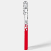 Rot und Silberner Glitzer Case-Mate iPhone Hülle (Rückseite / Links)