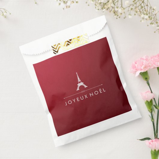 Rot und Silberner Weihnachtseiffelturm Geschenktütchen (Versiegelt)