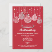 Rot- und Silberschmuck-Tausch für Weihnachten Part Einladung (Vorderseite)