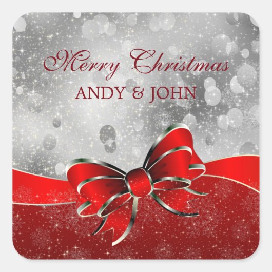 Rot und Silberschwanz Quadratischer Aufkleber (Vorderseite)