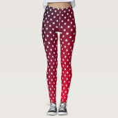 Rot und Sterne Leggings (Vorderseite)