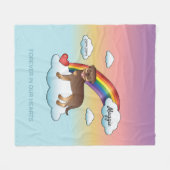 Rot und Tan Rottweiler Niedlich Hunde-Rainbow-Gede Fleecedecke (Vorderseite (Horizontal))