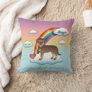 Rot und Tan Rottweiler Niedlich Hunde-Rainbow-Gede Kissen