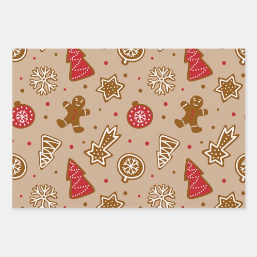 Rot und Tan Weihnachten Set 3 Geschenkpapier Set (Vorderseite 3)