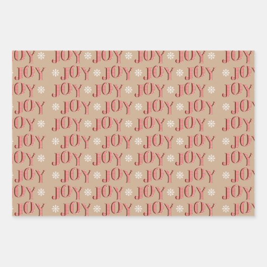 Rot und Tan Weihnachten Set 3 Geschenkpapier Set (Vorderseite)