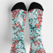 Rot und Türkis Abstrakt Socken (Oben)