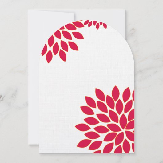 Rot und Türkis Moderne Blumenkirche Einladung (Rückseite)