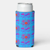 Rot und violett blauer Blumen Selters Dosenkühler (Seltzer Vorderseite)