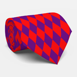 Rot und violett kariertes Harlekin-Design Krawatte