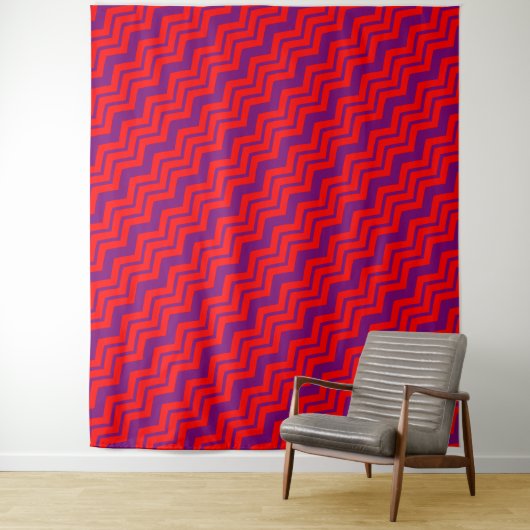 Rot und violettes Chevron-Musterdesign Wandteppich (Beispiel)