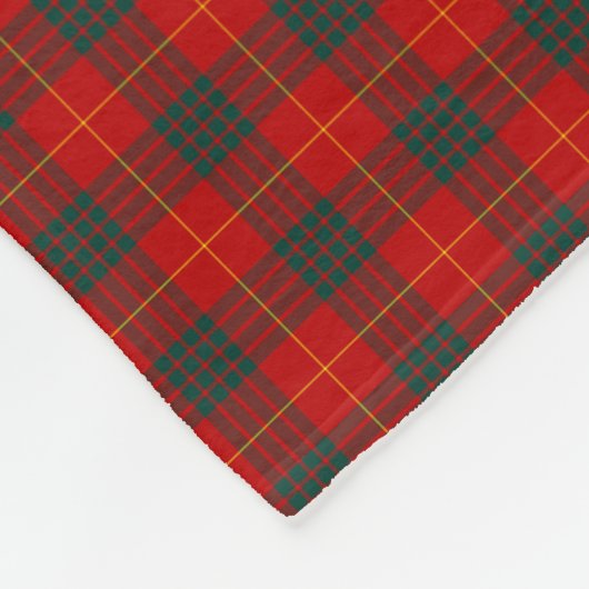 Rot und Wald Green Cameron Clan Tartan Fleecedecke (Ecke)
