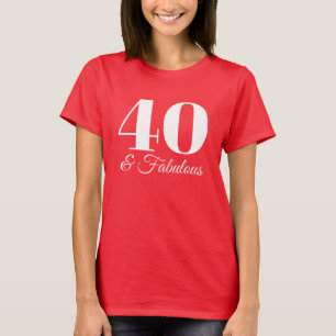 Rot und Weiß 40 & Fantastische Typografie T-Shirt