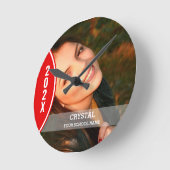 Rot und Weiß Abschluss Foto Runde Uhr (Winkel)