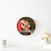 Rot und Weiß Abschluss Foto Runde Uhr (Zuhause)