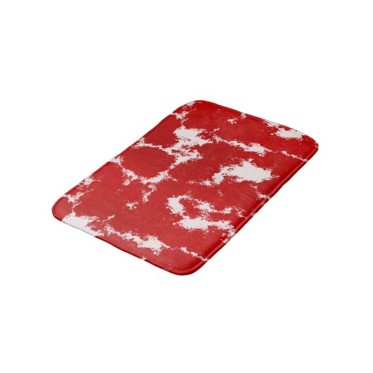 Rot und Weiß Abstrakt Badematte (Schrägansicht)