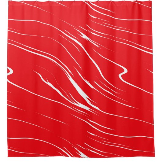 Rot und Weiß abstrakt Duschvorhang (Vorderseite)