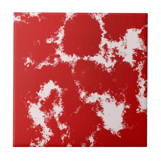 Rot und Weiß Abstrakt Fliese (Vorderseite)