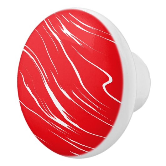 Rot und Weiß abstrakt Keramikknauf (Rechts)