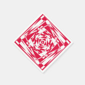 Rot und Weiß Abstrakt Napkins - Moderne Illusion Serviette (Ecke)